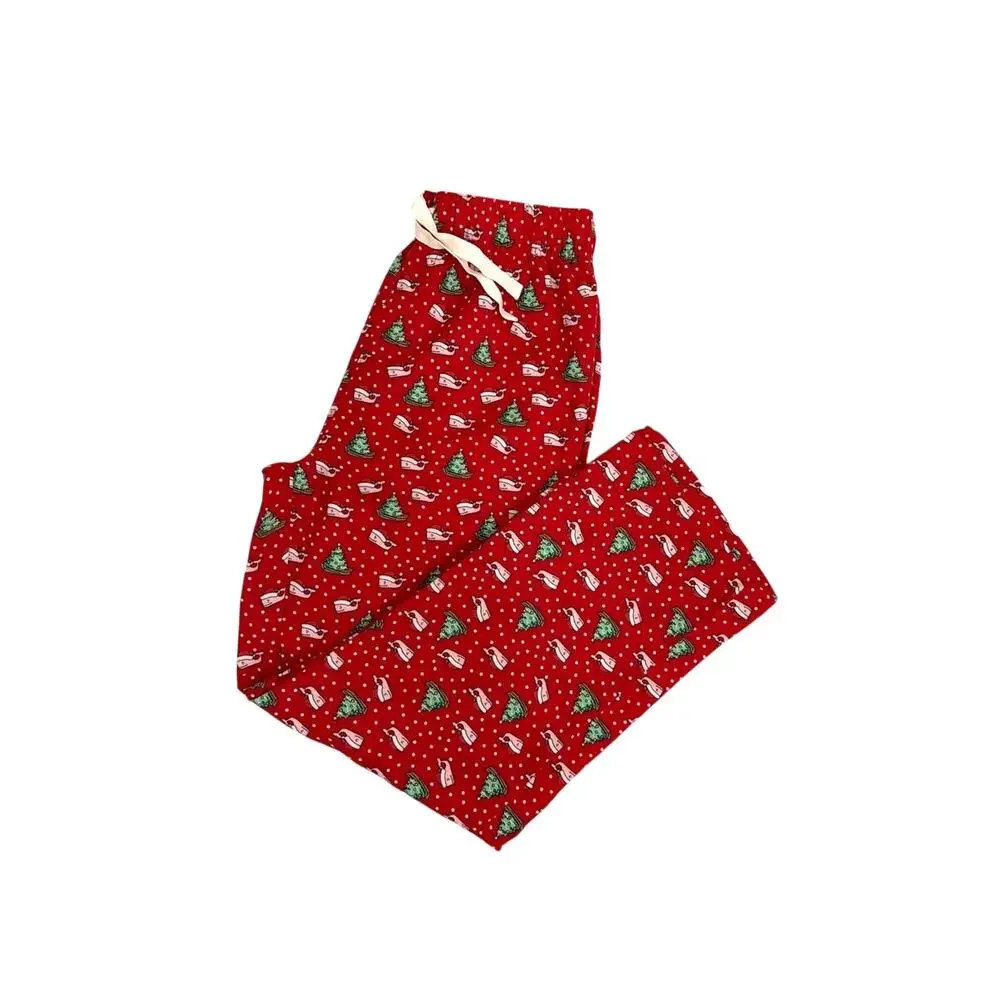 Vineyard Vines Skis and Trees Red Pajama Drawstring Lounge Pants Medium 10/12